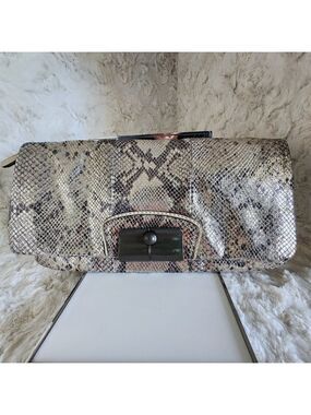 NWOT Coach Limited Edition Metallic Snakeskin Clutch Y2K